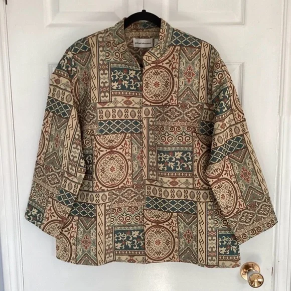 Alfred Dunner Multicolor Patterned Jacket - Picture 1 of 3